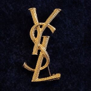 Gold Logo Brooch